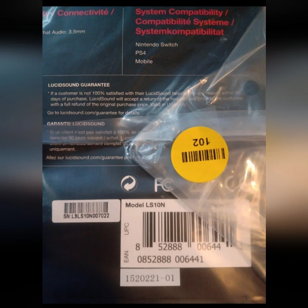 Lucidsound LS10N Wired Gaming headset NIB sealed for Nintendo switch PS4 mobile